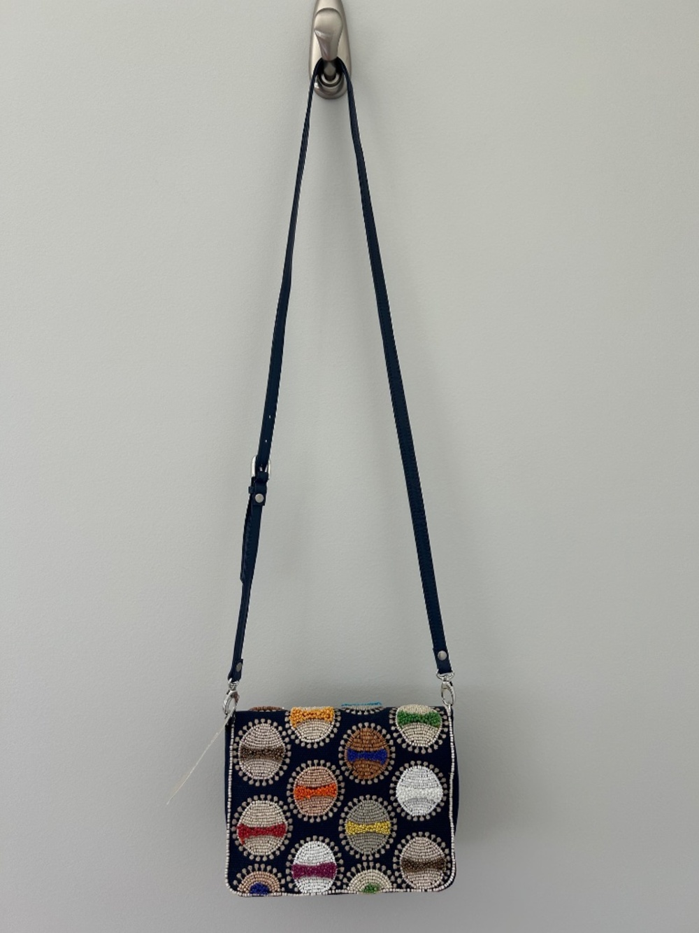 NWT Chicos Multicolor Beaded Crossbody in Blue